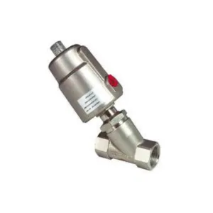 STC 2KS-3F 3" ANSI 150 LB Flange Normally Closed Single Acting 316 Stainless Steel Angle Seat Valve with PTFE Seal 100mm Stainless Steel Actuator