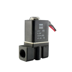 STC 2P025-1/8-4-D-S 1/8" NPT Direct Acting 2 Way Plastic Solenoid Valve with Stainless Steel Actuator, 220VAC, DIN