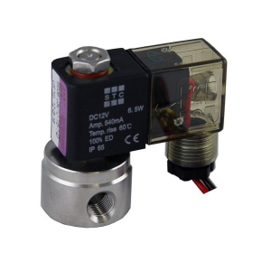 STC 2S020-1/8A-2-D-V 1/8" NPT Direct Acting 2 Way Stainless Steel Solenoid Valve, 24VDC DIN