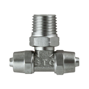 STC BTA 1/4 N1/8 316 Stainless Steel Barb Compression Male Branch Tee Swivel Connector 1/4" OD-5/32" ID Tube X NPT 1/8" with Viton/FKM Seal