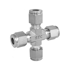 STC CUC 1/2 316 Stainless Steel Cross Union Compression Fitting 1/2" OD Tube 2500 PSI -425F to 600F Swagelok Parker A-Lok Compatible