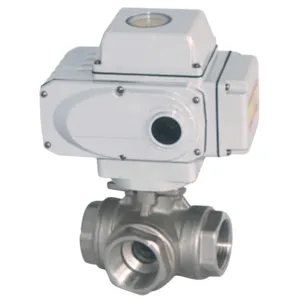 STC E 1 1/2-T-2A-PC E-Series 1-1/2" NPT Electrically Actuated Ball Valve 3 Way (T Port) 316 Stainless Steel 4-20 mA (for Proportional Control) 24VAC