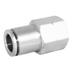 STC FCS 10 R3/8 W 316 Stainless Steel Female Connector 10mm OD Tube X 3/8" BSPT Gripper Style