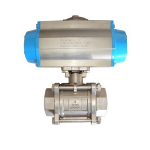 STC KS 1/2 Single Acting Rotary Pneumatic 1/2" NPT, 316 SS 3 Piece Ball Valve