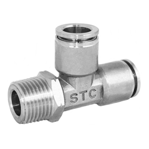 STC RTS 5/8 N1/2 W 316 Stainless Steel Run Tee 5/8" Tube OD X NPT 1/2" Gripper Style