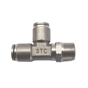 STC RTS 3/8 N1/2 W 316 Stainless Steel Run Tee 3/8 Tube OD X NPT1/2, Gripper Style
