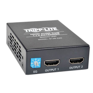 Tripp-Lite B126-2A0 2-Port HDMI over Cat5/6 Active Extender/Splitter, Remote Receiver for Video/Audio, Up to 150 ft. (45 m), TAA