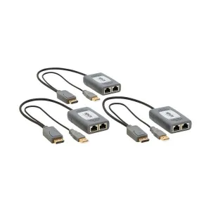 Tripp-Lite B127U-002-PDPD2 2-Port DisplayPort over Cat6 Extender Kit, Pigtail Transmitter/2x Receivers, 4K 60 Hz, HDR, 4:4:4, 230 ft. (70.1 m), TAA