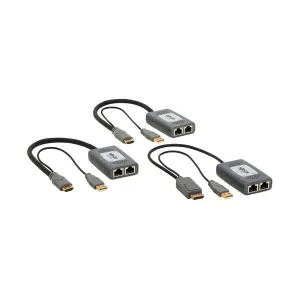 Tripp-Lite B127U-002-PDPH2 2-Port DisplayPort to HDMI over Cat6 Extender Kit, Pigtail Transmitter/2x Receivers, 4K 60 Hz, HDR, 4:4:4, 230 ft., TAA