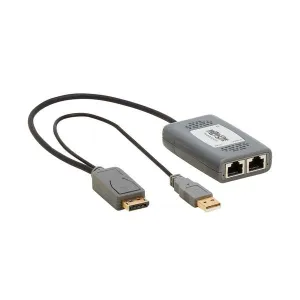 Tripp-Lite B127U-110-PD DisplayPort over Cat6 Pigtail Receiver with Repeater, 4K 60 Hz, 4:4:4, Transceiver, HDCP 2.2, 230 ft. (70.1 m), TAA