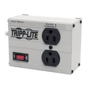Tripp-Lite IBAR4-6D Isobar 2-Outlet Surge Protector 6 ft. Cord with Right-Angle Plug 1410 Joules Metal Housing