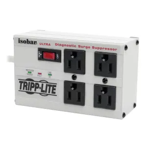 Tripp-Lite ISOBAR4ULTRA Isobar 4-Outlet Surge Protector 6 ft. Cord with Right-Angle Plug 3330 Joules Diagnostic LEDs Metal Housing