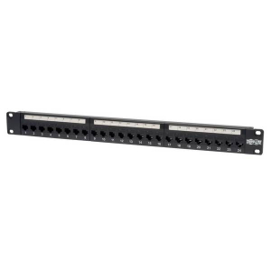 Tripp-Lite N054-024 24-Port 1U Rack-Mount Cat5e Feedthrough Patch Panel RJ45 Ethernet TAA