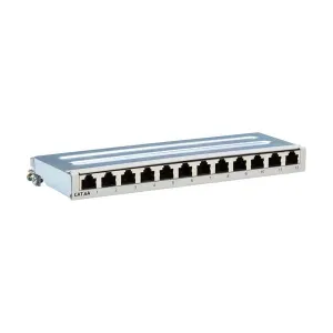Tripp-Lite N250-SH12-DIN6A Cat6a STP Patch Panel 12 Ports DIN Rail or Wall Mount TAA
