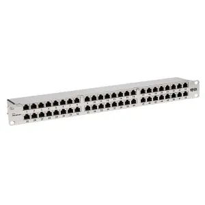 Tripp-Lite N252-048-SH-K Cat5e/Cat6 48-Port Patch Panel Shielded Krone IDC 568A/B RJ45 Ethernet 1U Rack-Mount TAA