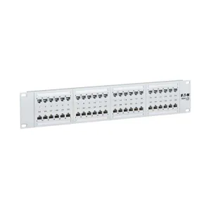 Tripp-Lite N252-P48-WH 48-Port Cat6 Patch Panel 4PPoE Compliant 110/Krone 568A/B RJ45 Ethernet 2U Rack-Mount White TAA