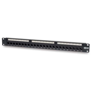 Tripp-Lite N254-024 24-Port 1U Rack-Mount Cat6/Cat5 Feedthrough Patch Panel RJ45 Ethernet TAA