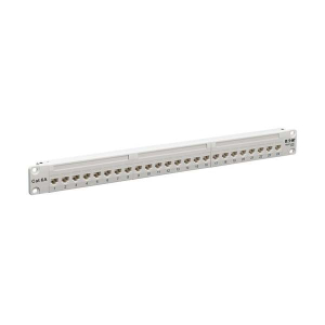 Tripp-Lite N254-024-6A-WH 24-Port Cat6a Feed-Through Patch Panel 4PPoE Compliant 1U Rack-Mount RJ45 Ethernet White TAA