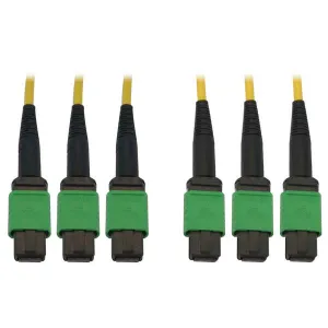 Tripp-Lite N392B-23M-3X8AP 40/100G Singlemode 9/125 OS2 Fiber Optic Cable (3x8F MTP/MPO-APC F/F) LSZH Yellow 23 m (75 ft.)