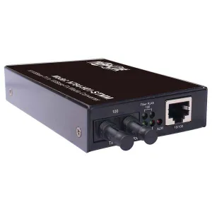 Tripp-Lite N784-H01-STMM Hardened Copper to Fiber Media Converter 10/100 Mbps RJ45/ST Multimode -10 to 60C 2 km (1.2 mi.)