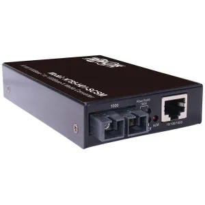 Tripp-Lite N785-H01-SCSM Hardened Gigabit Fiber to Ethernet Media Converter 10/100/1000 Mbps RJ45/SC Singlemode -10 to 60C 10 km (6.2 mi.)