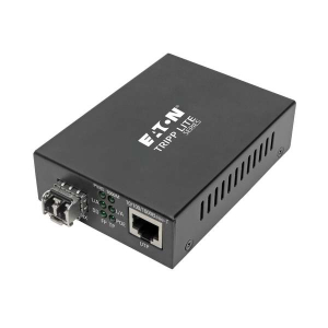 Tripp-Lite N785-INT-PLCMM1 Gigabit Multimode Fiber to Ethernet Media Converter PoE+ International Power Cables 10/100/1000 LC 850 nm 550 m (1,804 ft.)