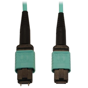 Tripp-Lite N842B-10M-12-MF 40/100/400G Multimode 50/125 OM3 Fiber Optic Cable (12F MTP/MPO-PC M/F) LSZH Aqua 10 m (32.8 ft.)