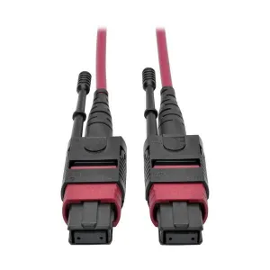 Tripp-Lite N845-03M-12-MG 100G MTP/MPO Multimode OM4 Plenum-Rated Fiber Optic Cable (F/F) 12 Fiber 40/100GBASE-SR4 Push/Pull Tabs Magenta 3 m