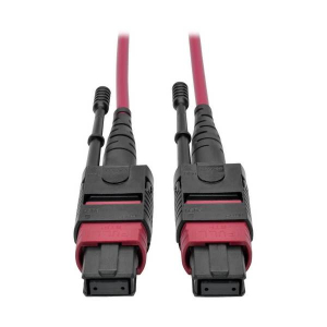 Tripp-Lite N845-15M-12-MG 100G MTP/MPO Multimode OM4 Plenum-Rated Fiber Optic Cable (F/F) 12 Fiber 40/100GBASE-SR4 Push/Pull Tabs Magenta 15 m