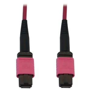 Tripp-Lite N845B-10M-12-MG 100G Multimode 50/125 OM4 Fiber Optic Cable (12F MTP/MPO-PC F/F), LSZH, Magenta, 10 m (32.8 ft.)