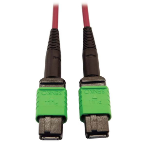 Tripp-Lite N846D-01M-16AMG 400G Multimode 50/125 OM4 Plenum-Rated Fiber Optic Cable, 16F MTP/MPO-APC (F/F), Magenta, 1 m