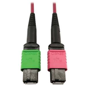 Tripp-Lite N846D-05M-16BMG 400G Multimode 50/125 OM4 Plenum Fiber Optic Cable, 16F MTP/MPO-APC to MTP/MPO-UPC (F/F), Magenta, 5 m