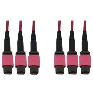 Tripp-Lite N858B-10M-3X8MG 40/100/400G Multimode 50/125 OM4 Fiber Optic Cable (3x8F MTP/MPO-PC F/F) LSZH Magenta 10 m (32.8 ft.)