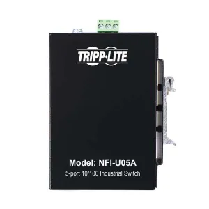 Tripp-Lite NFI-U05A 5-Port Unmanaged Industrial Ethernet Switch - 10/100 Mbps, Ruggedized, -40 to 75C, EIP QoS, DIN/Wall Mount, TAA
