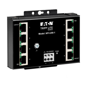 Tripp-Lite NFI-U08-1 8-Port Unmanaged Fast Industrial Ethernet Switch - 10/100 Mbps, Ruggedized, -40 to 75C, DIN/Wall Mount, TAA