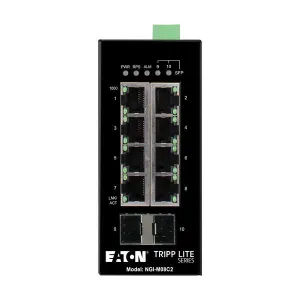 Tripp-Lite NGI-M08C2 8-Port Managed Industrial Gigabit Ethernet Switch 10/100/1000 Mbps 2 GbE SFP Slots -40 to 75C DIN Mount TAA