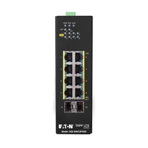 Tripp-Lite NGI-S08C2POE8 8-Port Lite Managed Industrial Gigabit Ethernet Switch - 10/100/1000 Mbps, PoE+ 30W, 2 GbE SFP Slots, DIN Mount, TAA