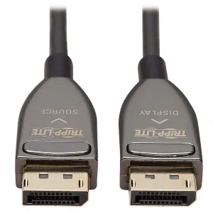 Tripp-Lite P580F3-25M-8K6 DisplayPort Active Optical Cable (AOC), 8K 60 Hz (M/M), CL3 Rated, Latching Connectors, Black, 25 m (82 ft.)