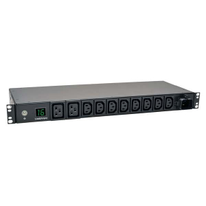 Tripp-Lite PDUMH16HV 3.7kW Single-Phase Local Metered PDU 208/230V Outlets (8 C13 and 2 C19) IEC-309 16A Blue 8 ft. (2.43 m) Cord 1U Rack-Mount TAA