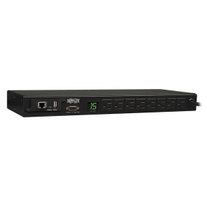 Tripp-Lite PDUMNH15 1.4kW Single-Phase Monitored PDU with LX Platform Interface 120V Outlets (8 5-15R) 5-15P 12 ft. (3.66 m) Cord 1U Rack-Mount TAA