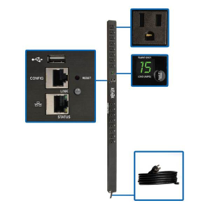 Tripp-Lite PDUMNV15LX 1.4kW Single-Phase Monitored PDU with LX Platform Interface 120V Outlets (16 5-15R) 10 ft. (3.05 m) Cord with 5-15P Plug 0U TAA