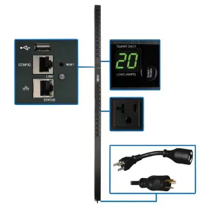 Tripp-Lite PDUMV20NETLX 1.9kW Single-Phase Switched PDU LX Interface 120V Outlets (24 5-15/20R) 10 ft. (3.05 m) Cord with L5-20P 0U TAA