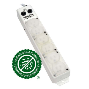 Tripp-Lite PS-615-HG-OEMRA Safe-IT UL 1363A Medical-Grade Power Strip for Patient-Care Vicinity, 6x Hospital-Grade Outlets, 15 ft. Right-Angle Cord