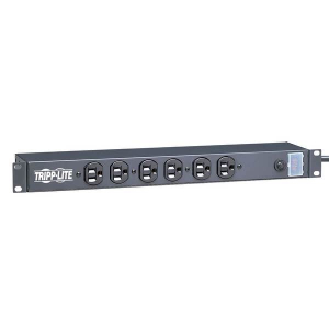Tripp-Lite RS-1215 1U Rack-Mount Power Strip, 120V, 15A, 5-15P, 12 Outlets (6 Front-Facing, 6-Rear-Facing), 15 ft. (4.57 m) Cord