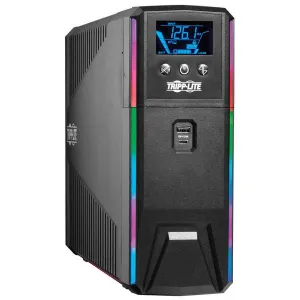 Tripp-Lite SMART1500PSGLCD 1500VA 900W 120V Pure Sine Wave Gaming UPS Battery Backup LCD AVR RGB LEDs USB Charging Power Saving