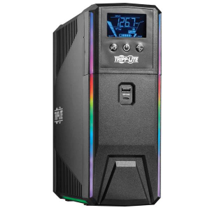 Tripp-Lite SMART600PSGLCD 600VA 360W 120V Pure Sine Wave Gaming UPS Battery Backup LCD AVR RGB LEDs USB Charging Power Saving