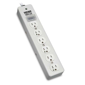 Tripp-Lite SPS606HGRA Hospital-Grade Surge Protector with 6 Hospital-Grade Outlets, 6 ft. Cord, 1050 Joules, UL 1363, Not for Patient-Care Rooms