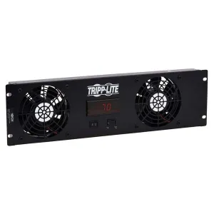 Tripp-Lite SRFAN3UDCTEMP 3U Digital Temperature Sensor with 2 12VDC Extra-Quiet Fans Blanking Panel LCD