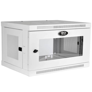 Tripp-Lite SRW6UWG SmartRack 6U Low-Profile Switch-Depth Wall-Mount Mini Rack Enclosure Clear Acrylic Window White