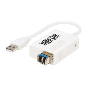 Tripp-Lite U236-MMF-LC USB 2.0 Ethernet NIC Adapter 10/100 Mbps 100Base-FX LC Multimode Fiber White